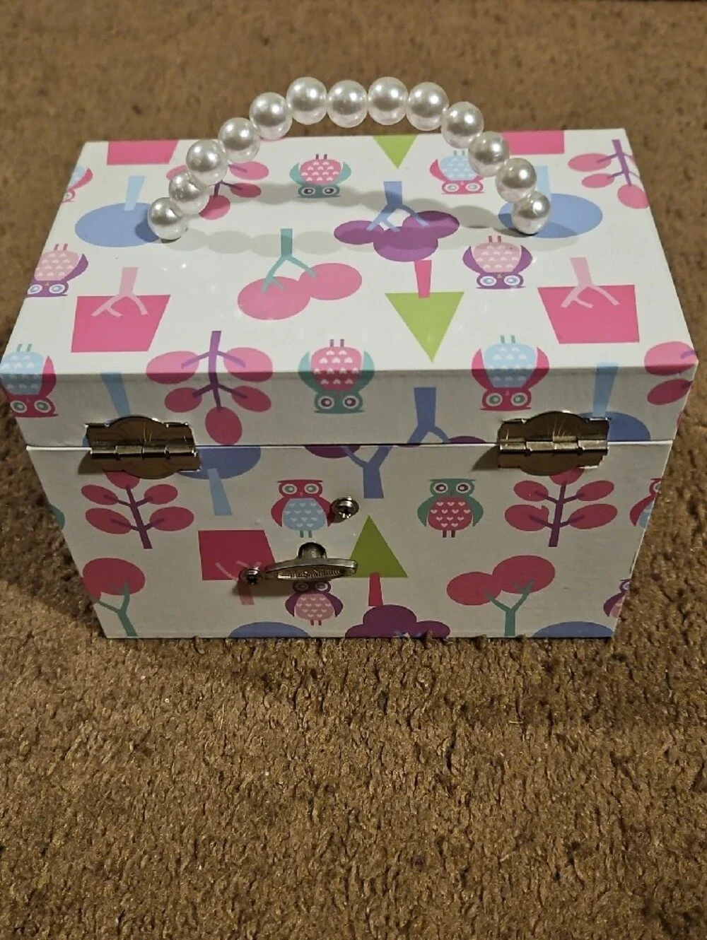 Girls Pearl-Handle Jewelry Box